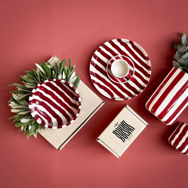 Espresso  Stripes - tramonto red (2er Set - 4 Teile)