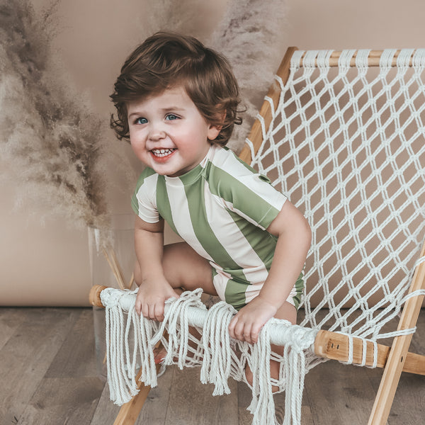 Wide Stripe | Shortsleeve Swimsuit