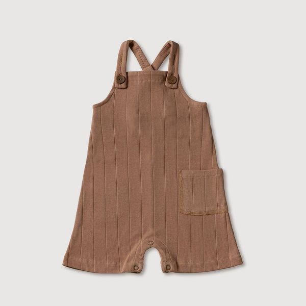 Latzhose mit Rippstrick - Bronze