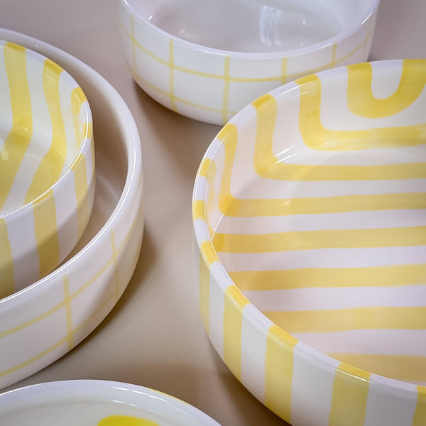 Schale gross  Stripes - spiaggia yellow