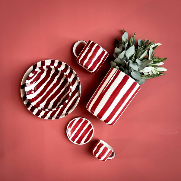 Becher Stripes - tramonto red