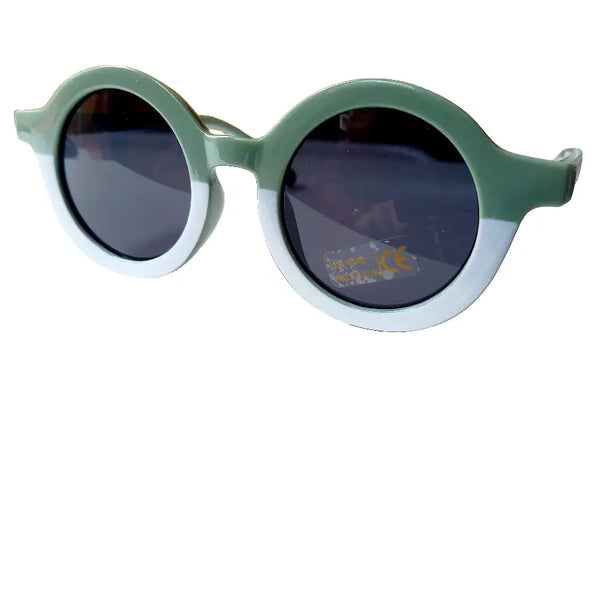 Kinder-Sonnenbrille Retro | Weiß-Grün