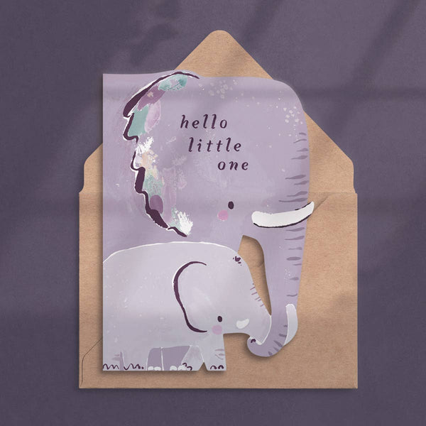 Elefantenkarte für ein neues Baby | Karte für neue Eltern | Babykarten