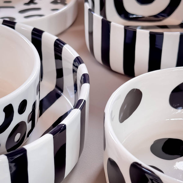 Espresso Stripes - vulcano black (2er Set - 4 Teile)