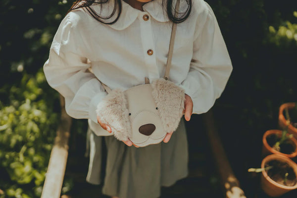 Britta Exclusive Purse | Golden Retriever | Ivory Classic Leather