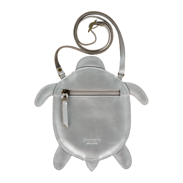 Thysa Purse | Shimmer Turtle | Silver Grey Metallic Leather