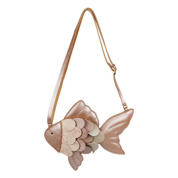 Thysa Purse | Gold Fish | Clay Metallic Leather