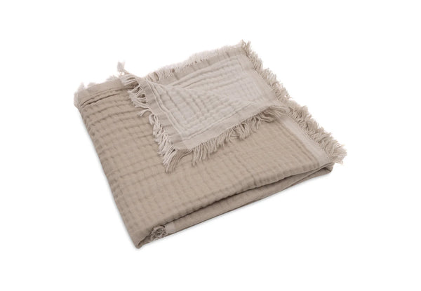 Decke | 75x100cm | 1.0 TOG | Fringe | Olive Green