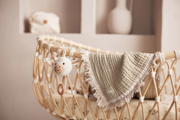 Decke | 75x100cm | 1.0 TOG | Fringe | Olive Green