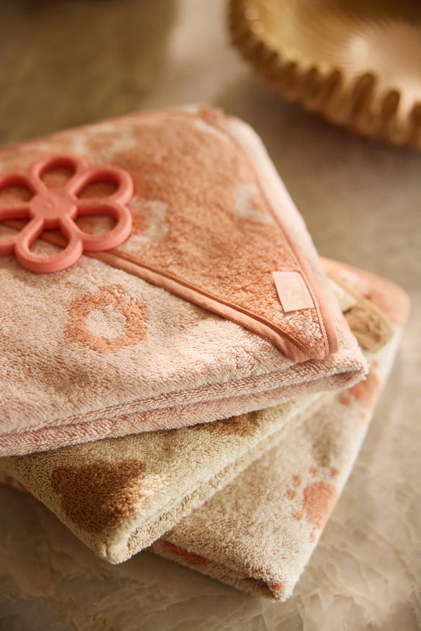 Kapuzenhandtuch Frottee 75x75cm - Jacquard Flower