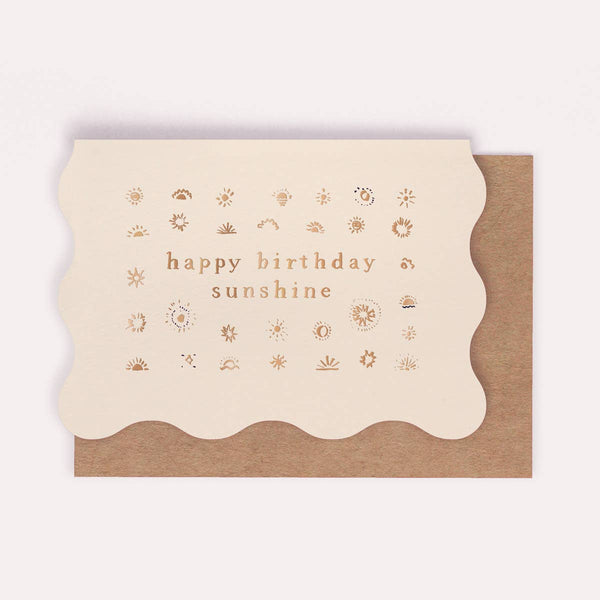 Sunshine Geburtstagskarte | Luxuriöse Goldfolie | Geburtstagskarten