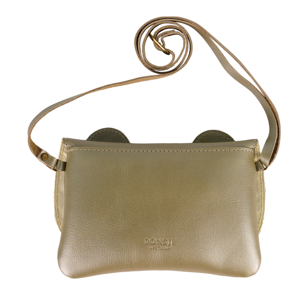 Alaula Purse | Bear | Champagne Metallic Leather