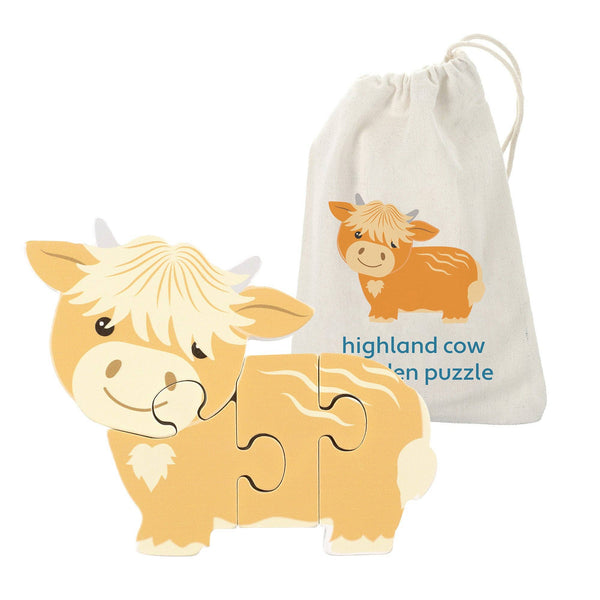 Holzpuzzle Highland Cow