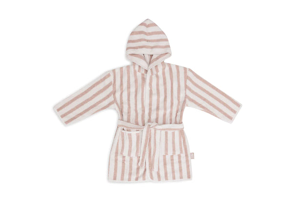 Bademantel 1-2 Jahre Stripe Frottee Wild Rose GOTS