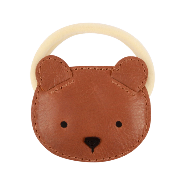 Josy Classic Hair Tie | Bear | Cognac Classic Leather