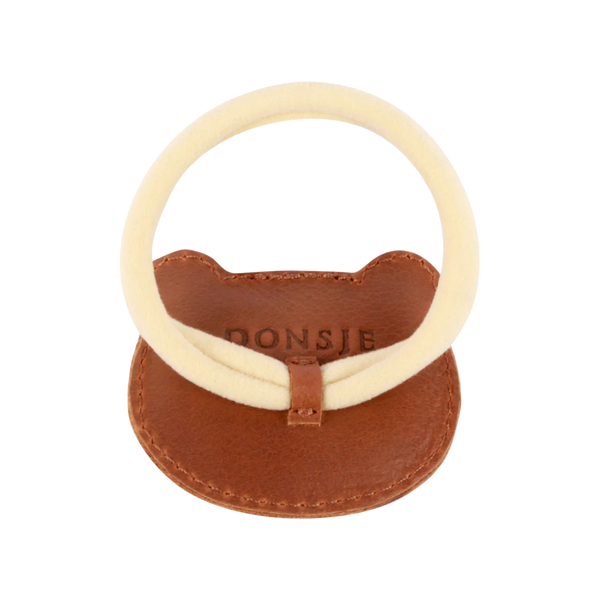 Josy Classic Hair Tie | Bear | Cognac Classic Leather