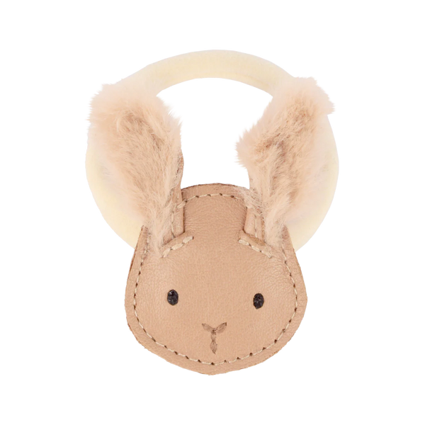 Josy Exclusive Hair Tie | Fluffy Bunny | Light Rust Leather