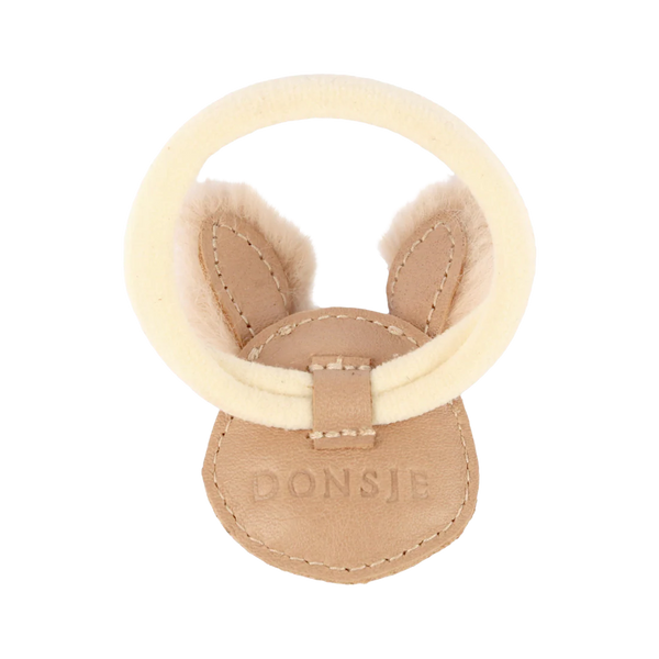 Josy Exclusive Hair Tie | Fluffy Bunny | Light Rust Leather