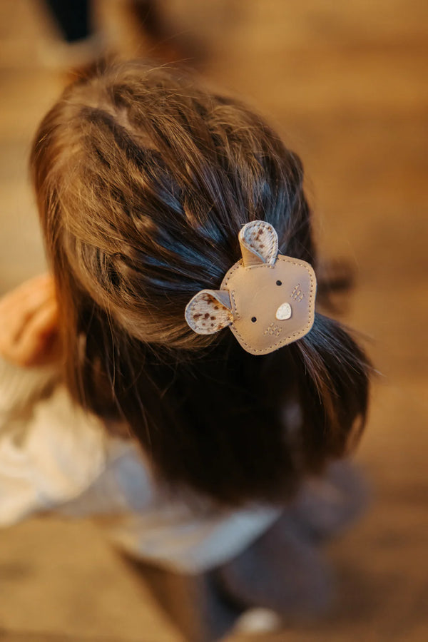 Josy Exclusive Hairclip | Mouse | Praline Leather