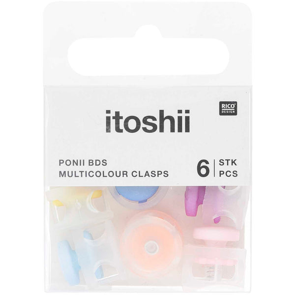 itoshii - Ponii Beads Verschlüsse multicolour 14x9mm 6 Stück