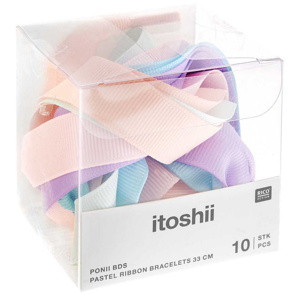 itoshii - Ponii Beads Ripsband Armbänder pastell 10 Stück