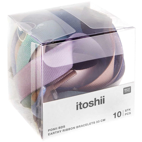 itoshii - Ponii Beads Ripsband Armbänder Erdfarben 10 Stück