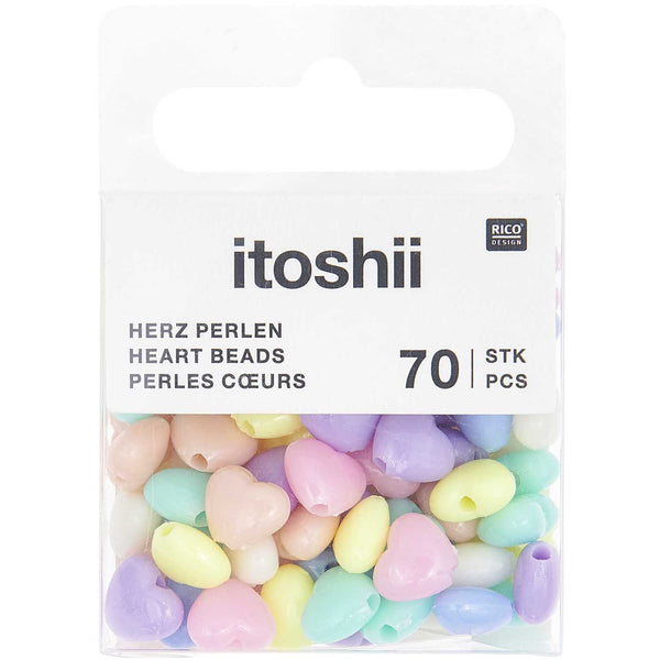 itoshii Herzperlen mini Pastell 70 Stück