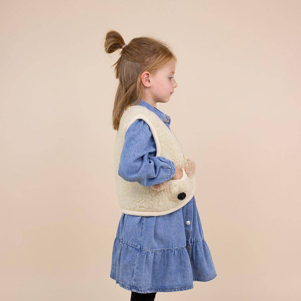 Kinder-Cardigan Wool Koala Beige