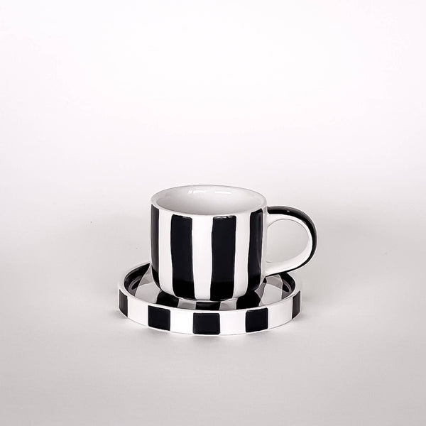 Espresso Stripes - vulcano black (2er Set - 4 Teile)