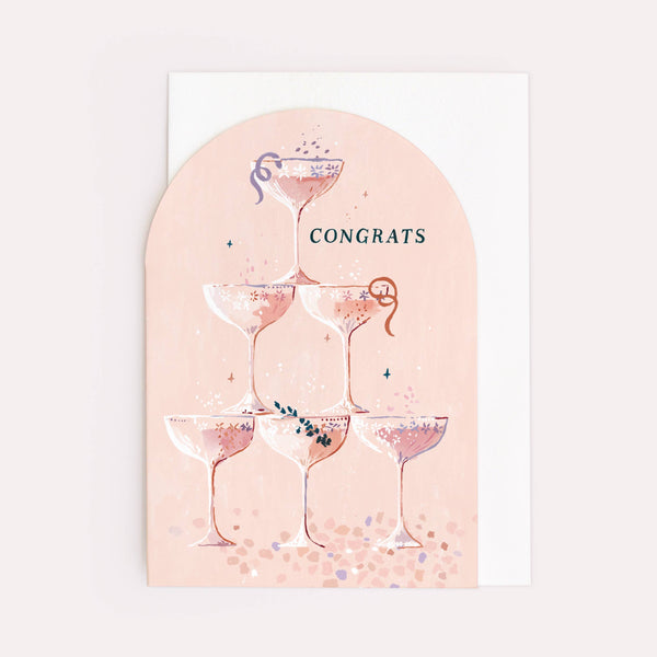 Glückwunschkarte mit Champagner | Verlobung | Hochzeitskarten