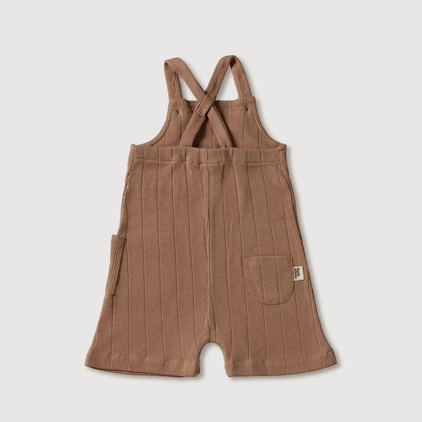 Latzhose mit Rippstrick - Bronze