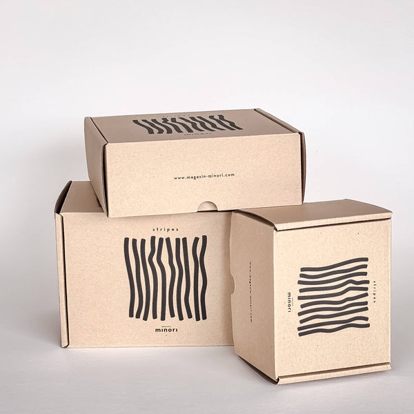 Vase Stripes - vulcano black
