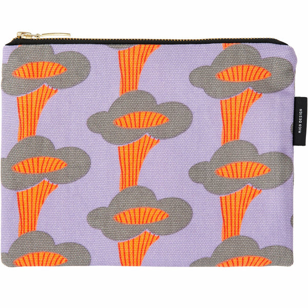 Canvas-Pouches Pfifferlinge Neon Flieder 17x23cm