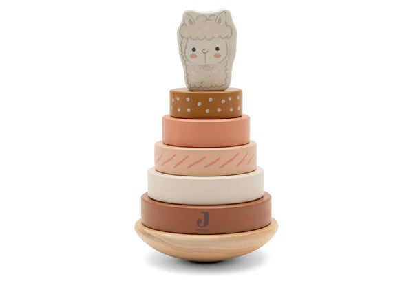 Holz-Stapelturm mit Ringen | Alpaca Paco