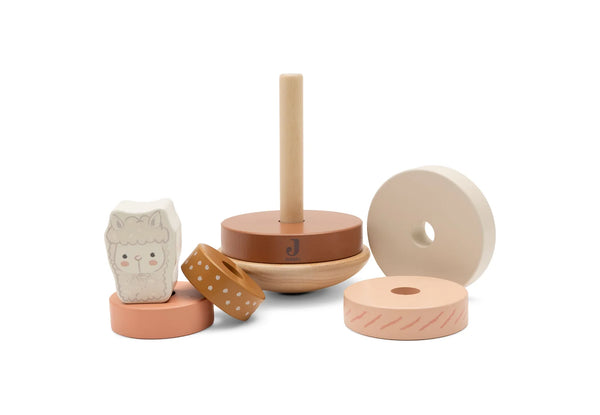 Holz-Stapelturm mit Ringen | Alpaca Paco