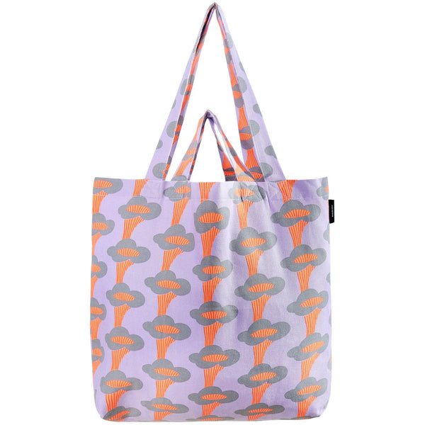 Canvas-Shopper Pfifferlinge Neon Flieder 38x40x13cm