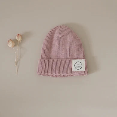 Organic Knit Beanie - Dusty Rose