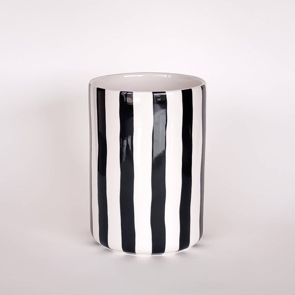 Vase Stripes - vulcano black