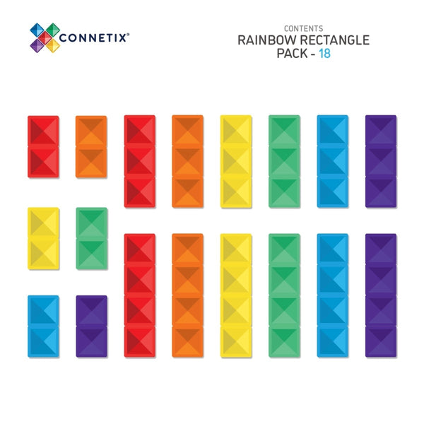 Connetix Magnetbausteine Rainbow Rectangle Pack - 18 Teile