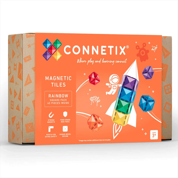 Connetix Magnetbausteine Rainbow Square Pack - 42 Teile