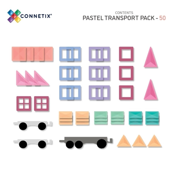 Connetix Pastell Transport 50 pc Set