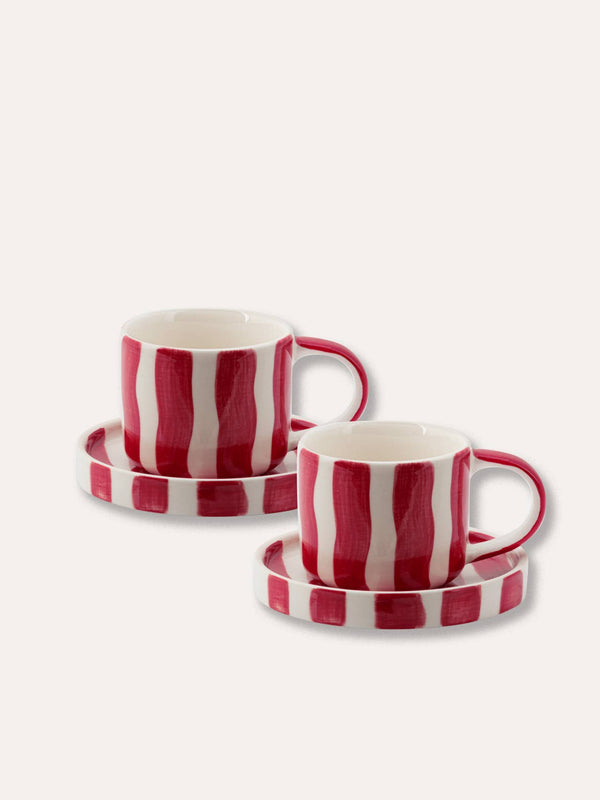 Espresso  Stripes - tramonto red (2er Set - 4 Teile)