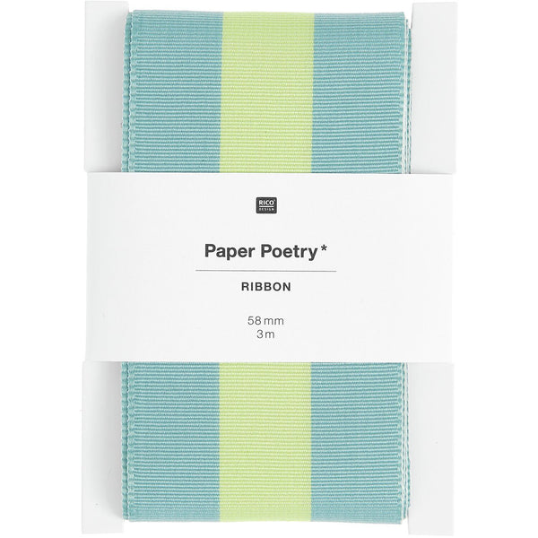 Paper Poetry Webband Streifen Blau-Grün