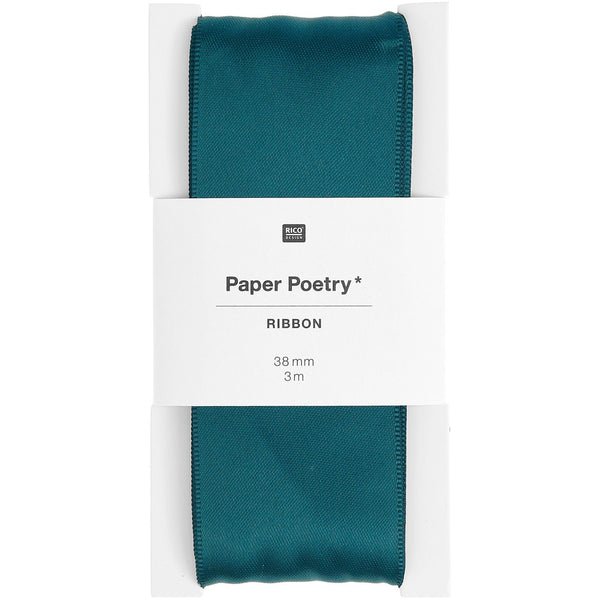 Paper Poetry Satinband - Petrol 38mm