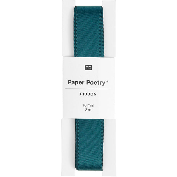 Paper Poetry Satinband - Petrol 16mm