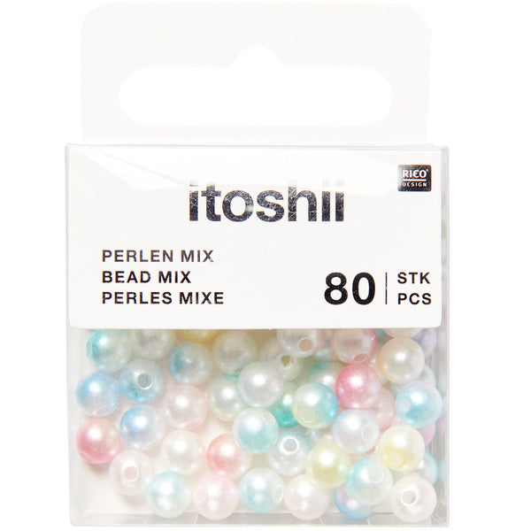 itoshii Kunststoffperlen Rainbow Pearl Mix 80 Stück