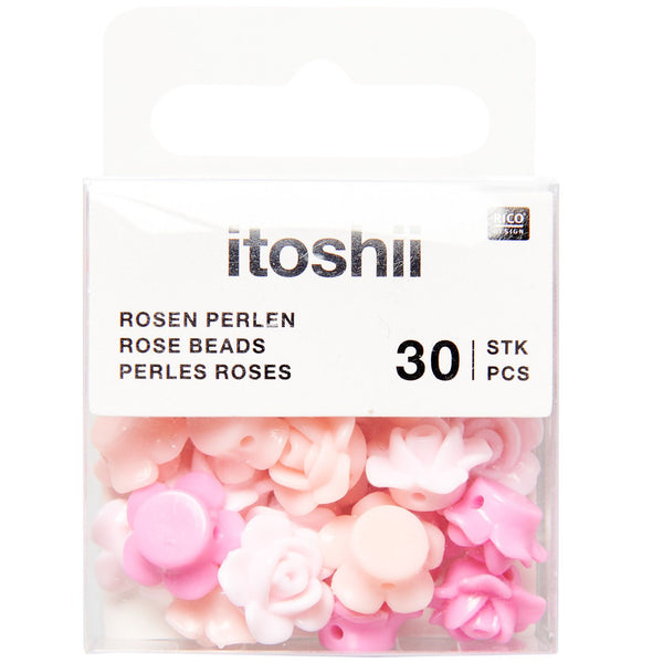 itoshii Rosen Perlen rund Rosa/ Aprikot 30 Stück