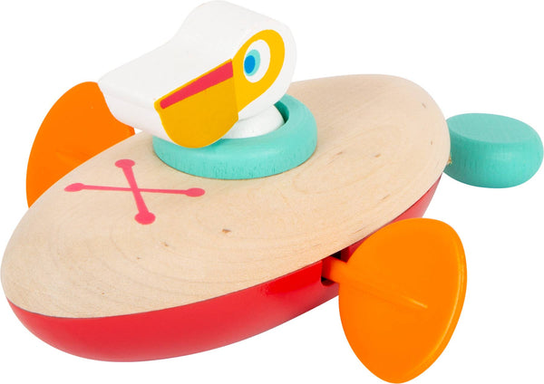 Wasserspielzeug Aufzieh-Kanu Pelikan | Holz