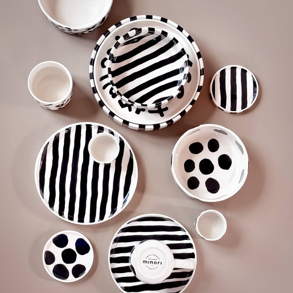 Espresso Stripes - vulcano black (2er Set - 4 Teile)