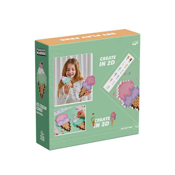 Plus Plus | Puzzle by Numbers | Ice Cream Cones